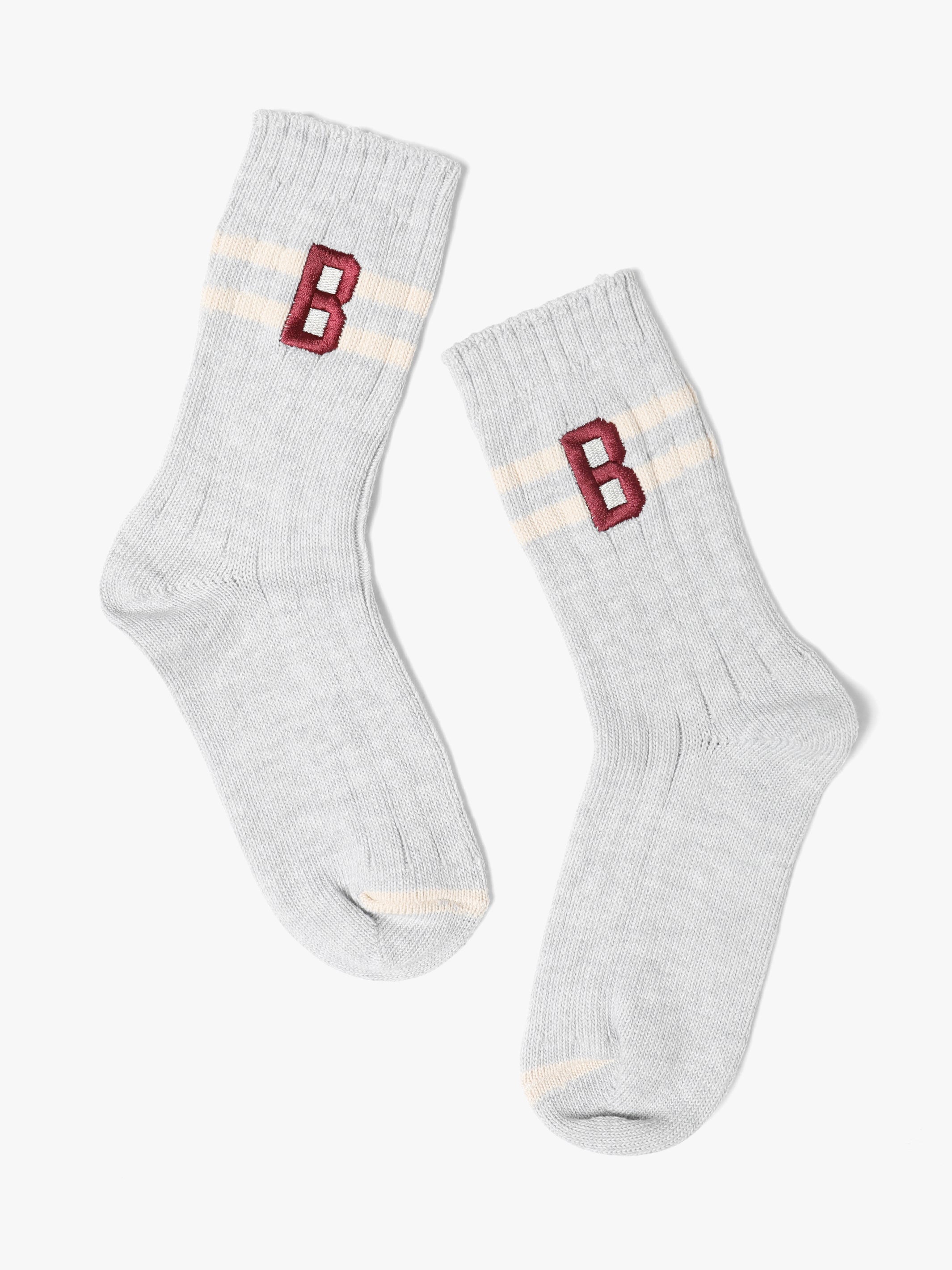 Women's Brooklyn Varsity Boot Socks in Light Grey Melange - BROOKLYN INDUSTRIES