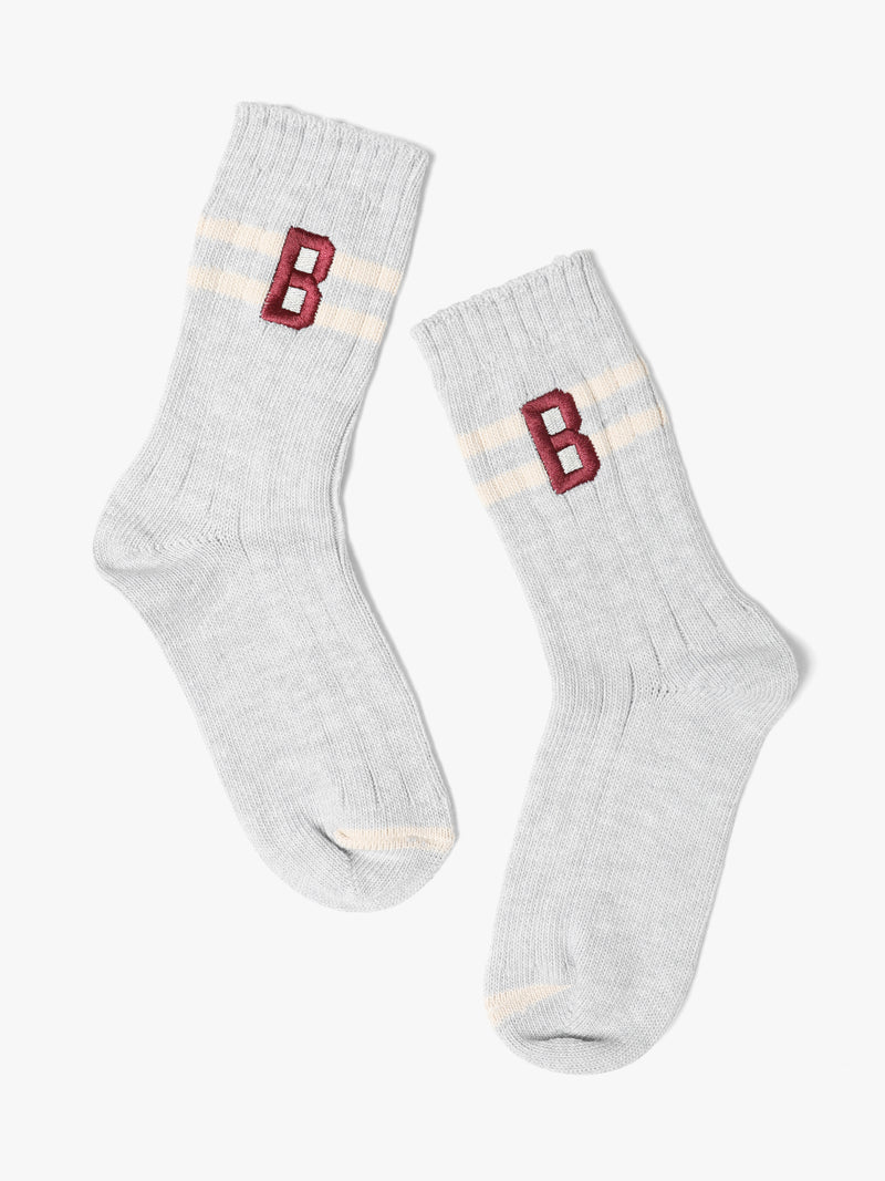 Women's Brooklyn Varsity Boot Socks in Light Grey Melange - BROOKLYN INDUSTRIES