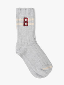 Women's Brooklyn Varsity Boot Socks in Light Grey Melange - BROOKLYN INDUSTRIES