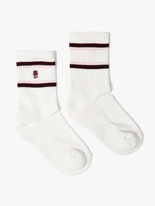Women's Varsity Water Tower Boot Socks in Antique White