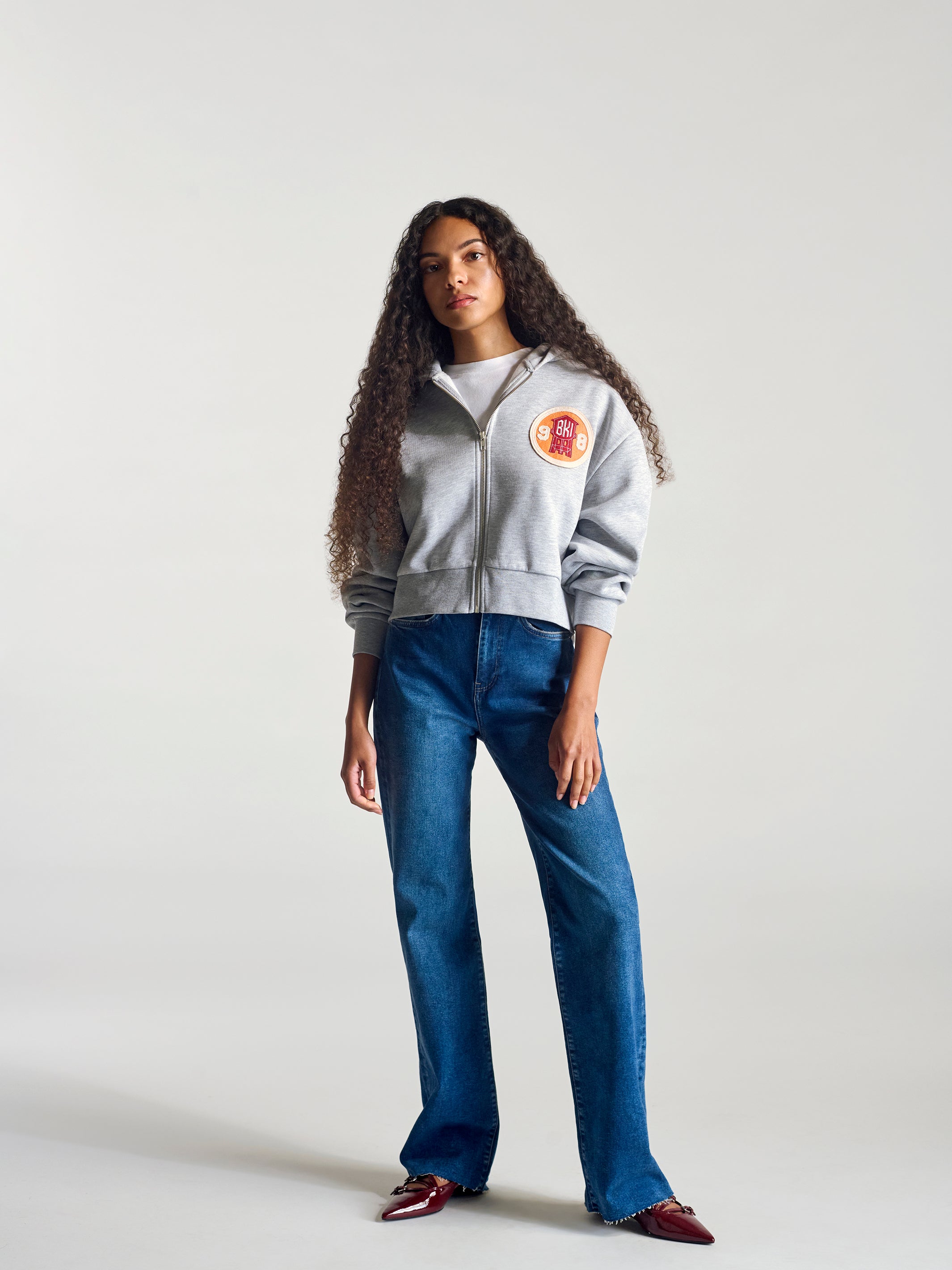 Women's Brooklyn Vintage Sweatshirt In Grey Melange - BROOKLYN INDUSTRIES