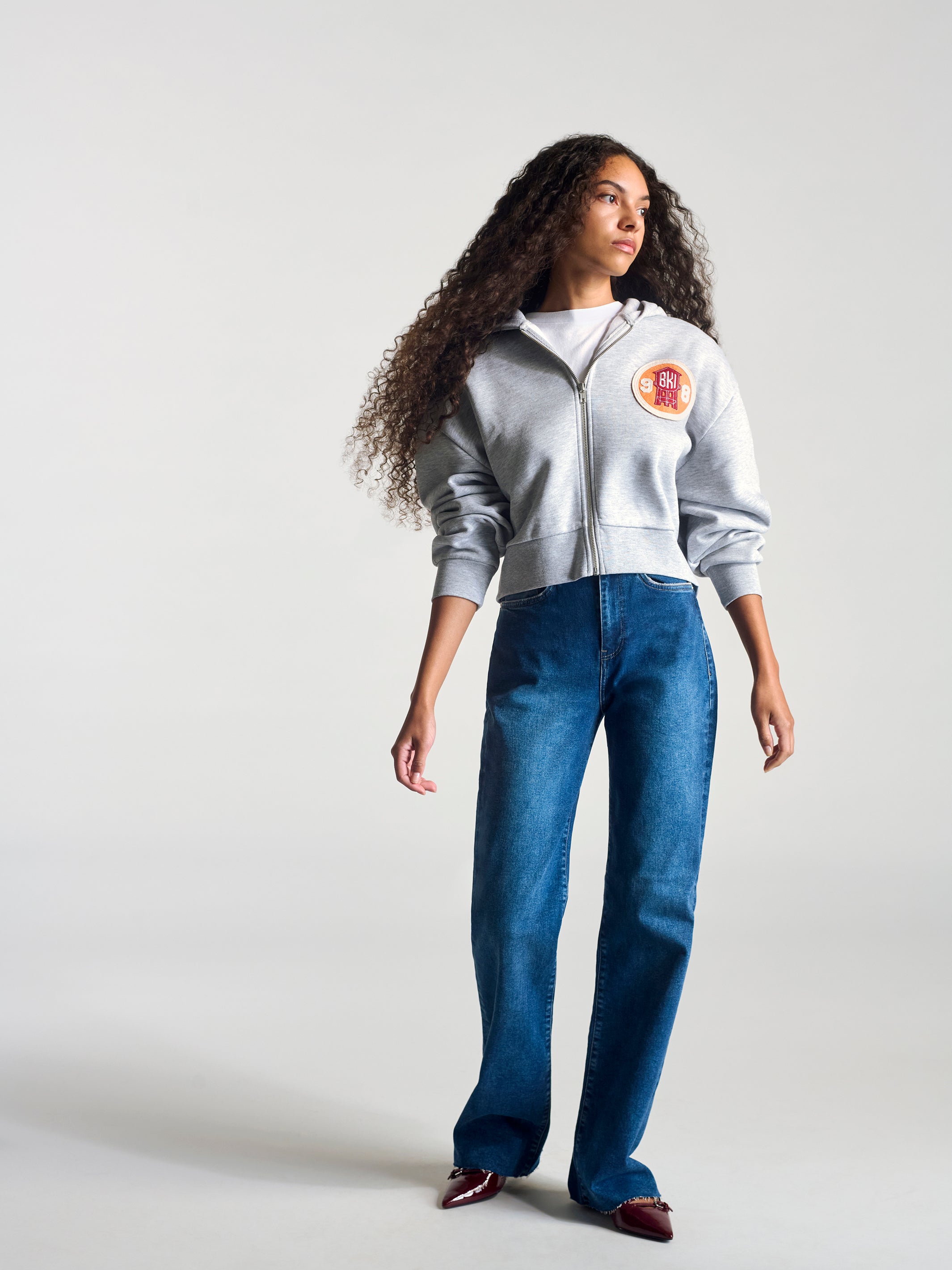 Women's Brooklyn Vintage Sweatshirt In Grey Melange - BROOKLYN INDUSTRIES