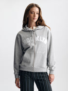 Women's Brooklyn Zip-Up Hoodie in Light Grey Melange - BROOKLYN INDUSTRIES