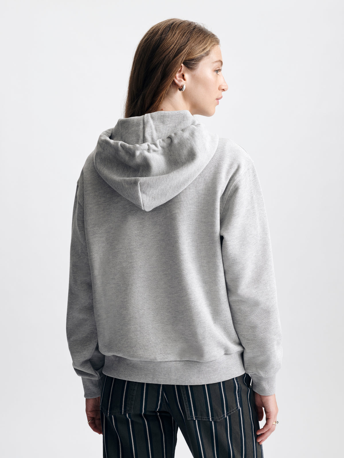 Women's Brooklyn Zip-Up Hoodie in Light Grey Melange - BROOKLYN INDUSTRIES