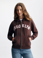 Women's Brooklyn Zip-Up Hoodie in Chicory Coffee - BROOKLYN INDUSTRIES