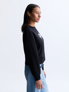 Women's Heart Crew Neck Sweatshirt in Black - BROOKLYN INDUSTRIES