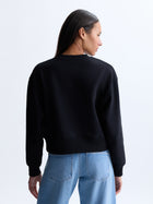 Women's Heart Crew Neck Sweatshirt in Black - BROOKLYN INDUSTRIES