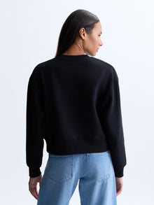 Women's Heart Crew Neck Sweatshirt in Black - BROOKLYN INDUSTRIES