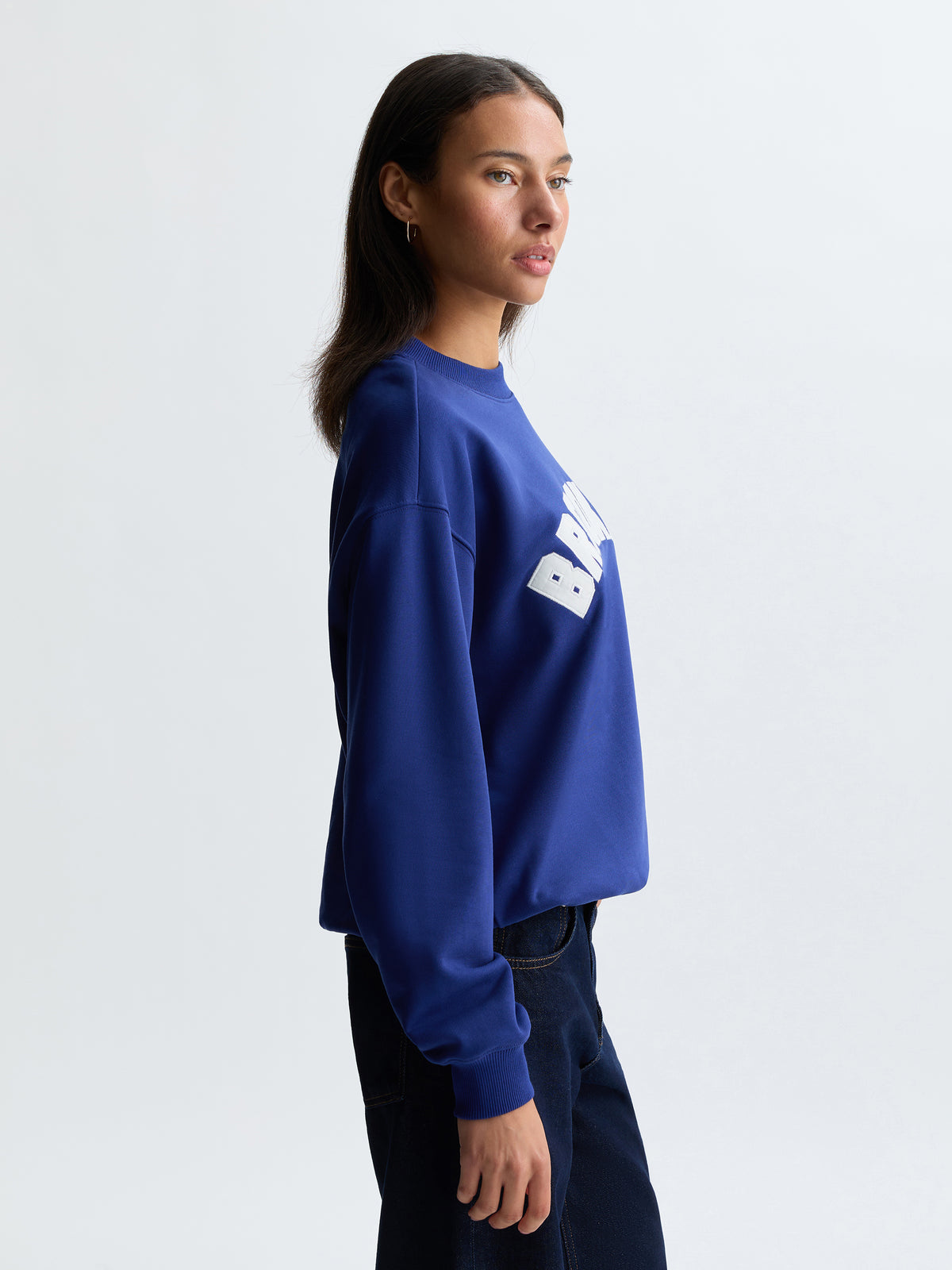 Women's Brooklyn Crew Neck Sweatshirt in Blueprint - BROOKLYN INDUSTRIES
