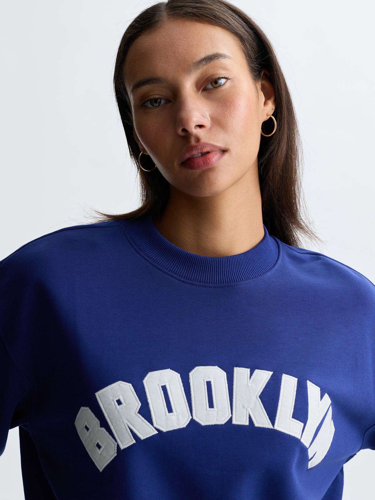 Women's Brooklyn Crew Neck Sweatshirt in Blueprint - BROOKLYN INDUSTRIES