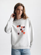 Women's Logo Crew Neck Sweatshirt in Light Grey Melange - BROOKLYN INDUSTRIES