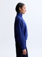 Women's Apple Tree Half Zip Sweatshirt in Blueprint - BROOKLYN INDUSTRIES