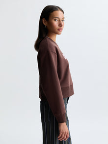 Women's Logo Crew Neck Sweatshirt in Chicory Coffee - BROOKLYN INDUSTRIES