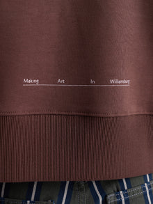 Women's Logo Crew Neck Sweatshirt in Chicory Coffee - BROOKLYN INDUSTRIES