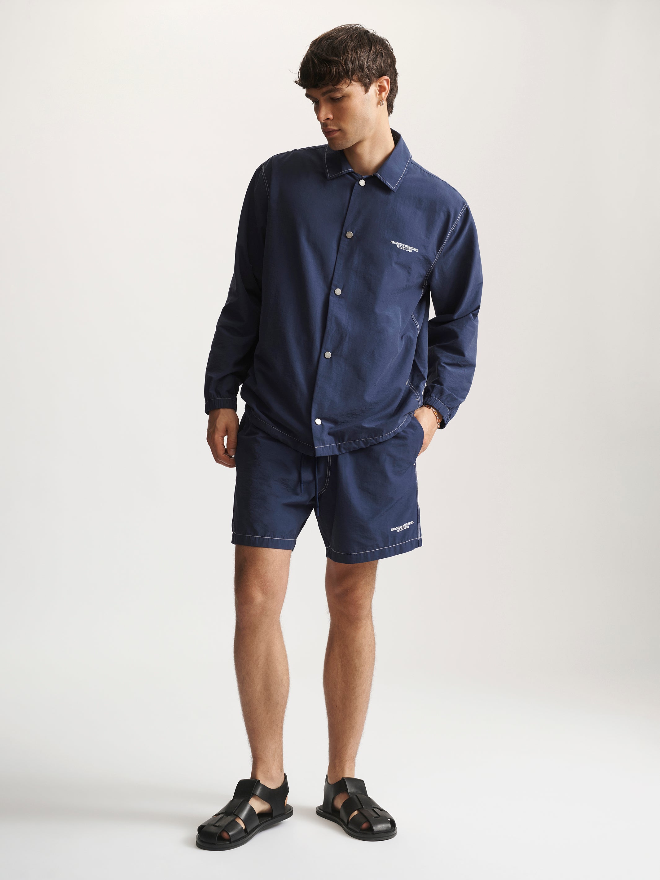 Brooklyn Industries Men's Brooklyn Nylon Blend Jacket In Medieval Blue