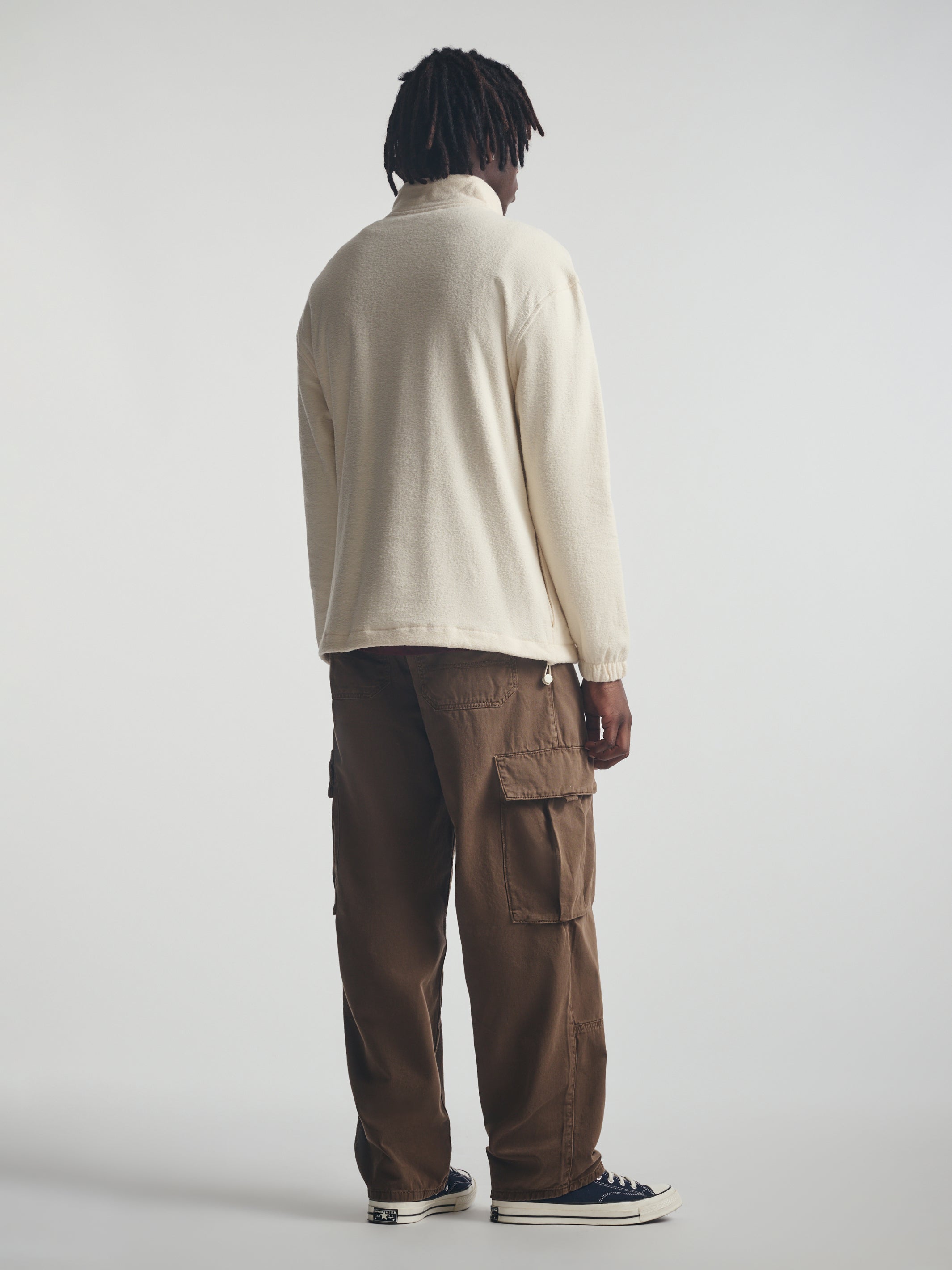 Men's Brooklyn Half Buttoned Sweatshirt in Turtledove - BROOKLYN INDUSTRIES