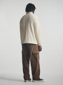 Men's Brooklyn Half Buttoned Sweatshirt in Turtledove - BROOKLYN INDUSTRIES