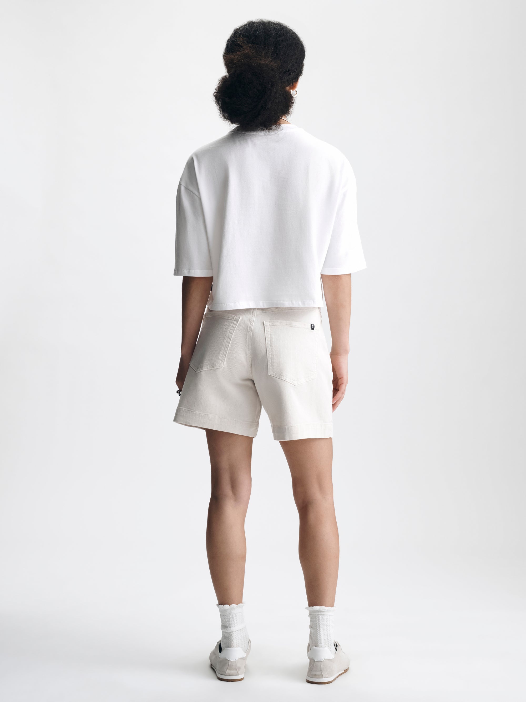 Women's Cropped Brooklyn T-Shirt in White - BROOKLYN INDUSTRIES