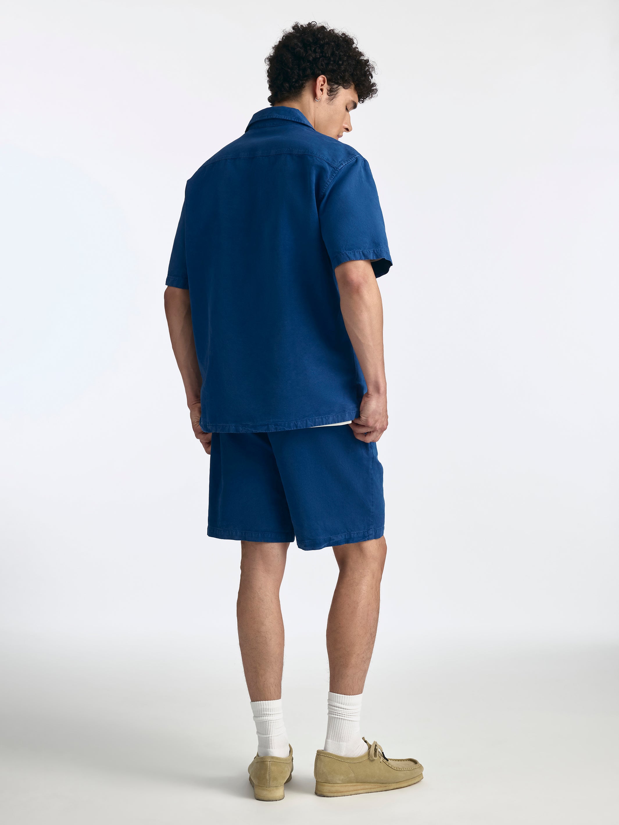 Men's Short Sleeve Shirt in Navy Peony - BROOKLYN INDUSTRIES