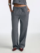 Women's Drawstring Striped Pants - BROOKLYN INDUSTRIES
