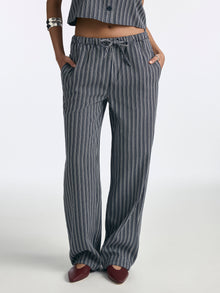 Women's Drawstring Striped Pants - BROOKLYN INDUSTRIES