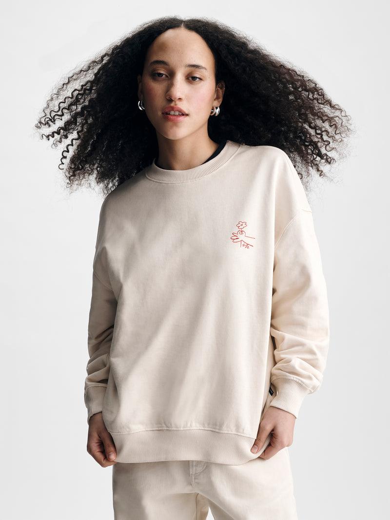Women's One Love One Brooklyn Sweatshirt in Sandshell - BROOKLYN INDUSTRIES