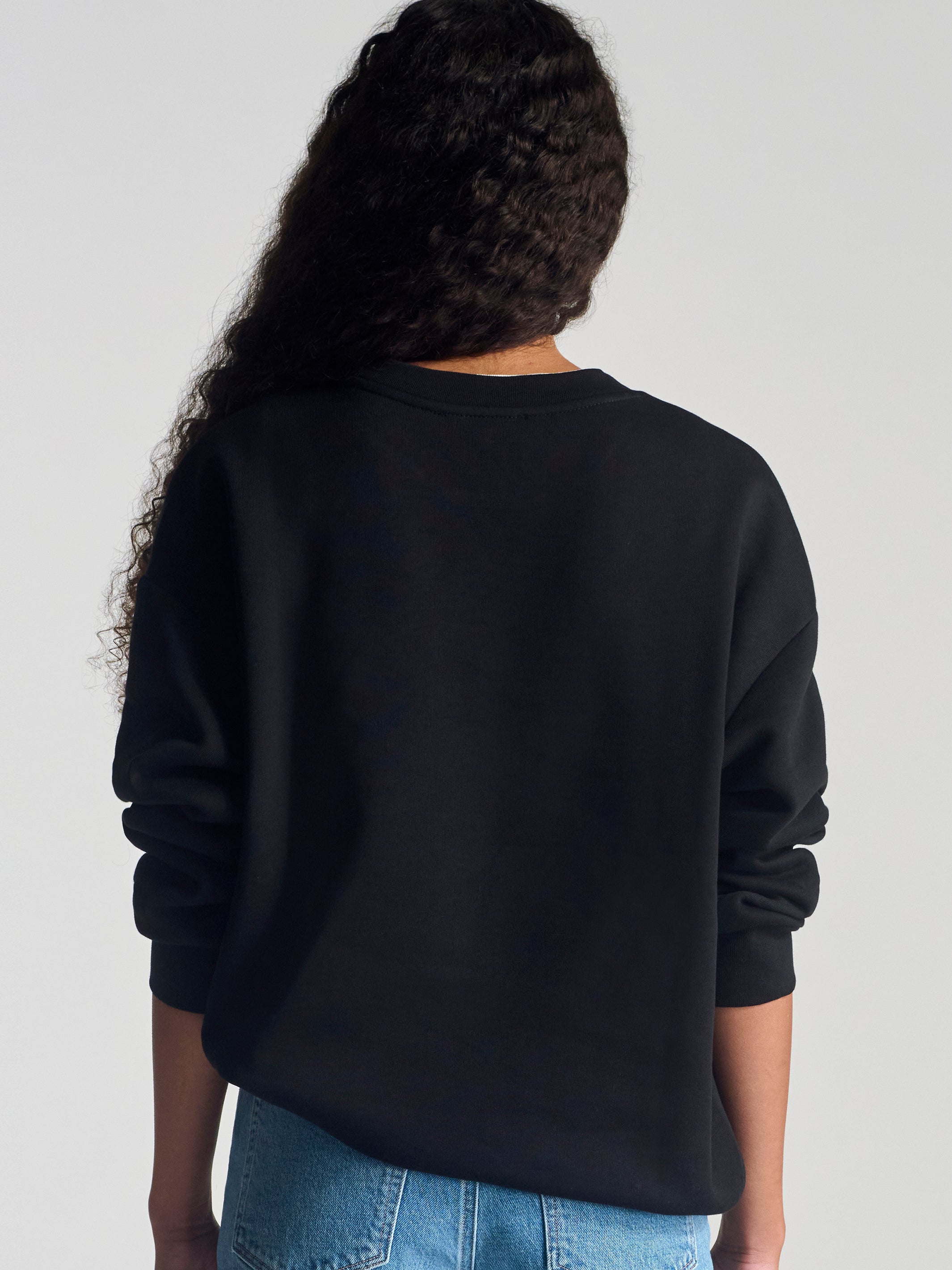 Women's Hoyt Crew Neck Sweatshirt In Black - BROOKLYN INDUSTRIES