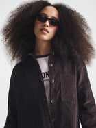 Women's Long Sleeve Corduroy Shirt in Espresso