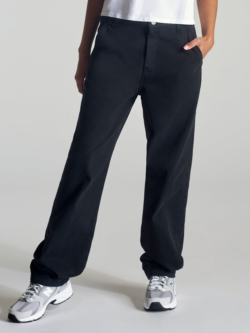 Women's Chino Pant In Black Twill - BROOKLYN INDUSTRIES