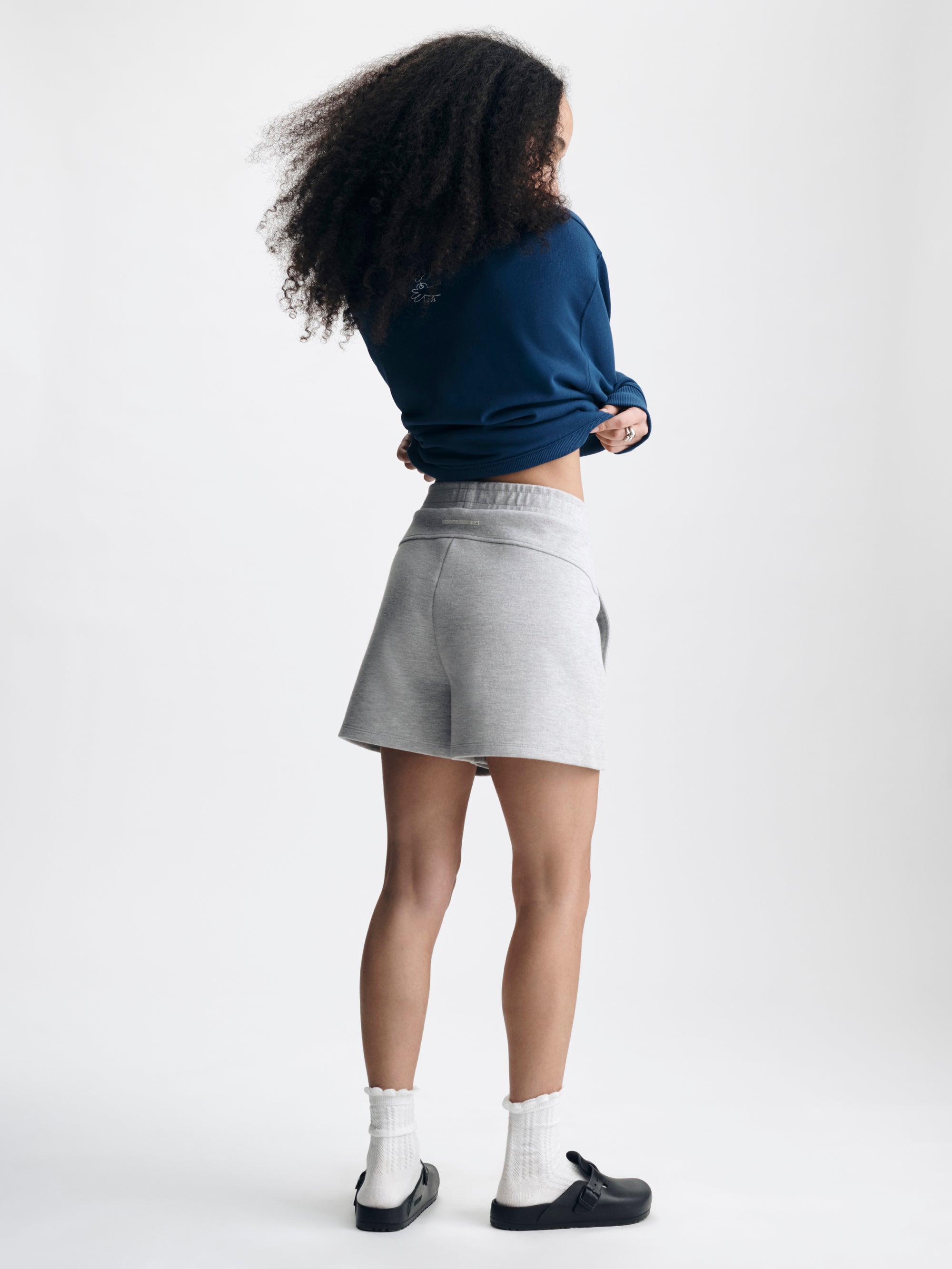 Women's Pique Shorts in Light Grey Melange - BROOKLYN INDUSTRIES