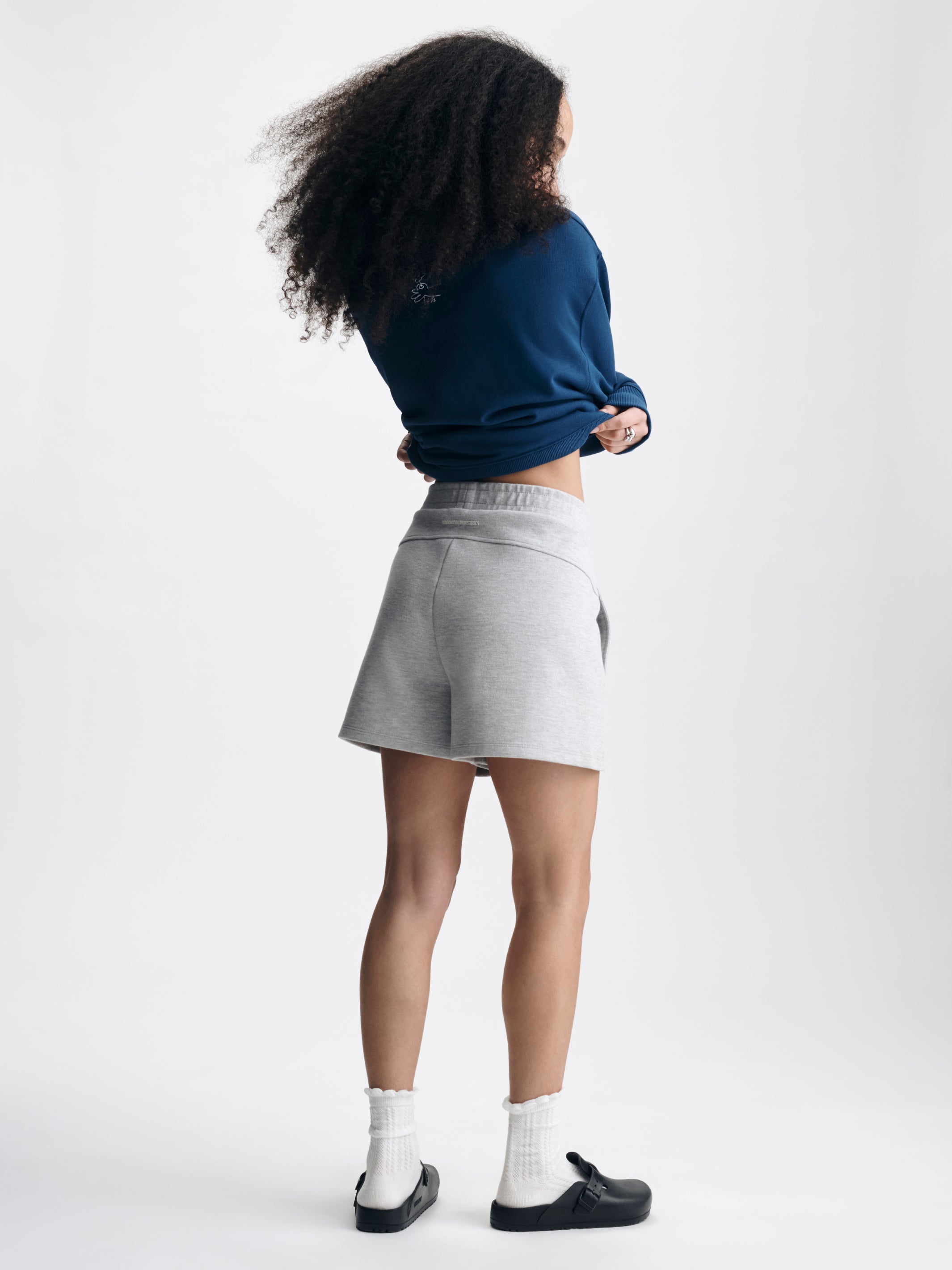 Women's Pique Shorts in Light Grey Melange - BROOKLYN INDUSTRIES