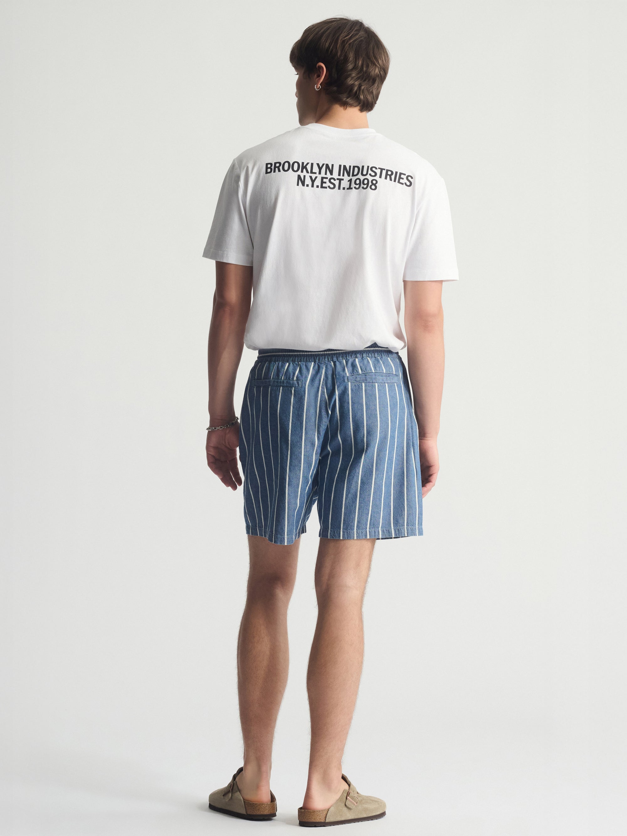 Men's Brooklyn Striped Shorts In Blue Striped - BROOKLYN INDUSTRIES