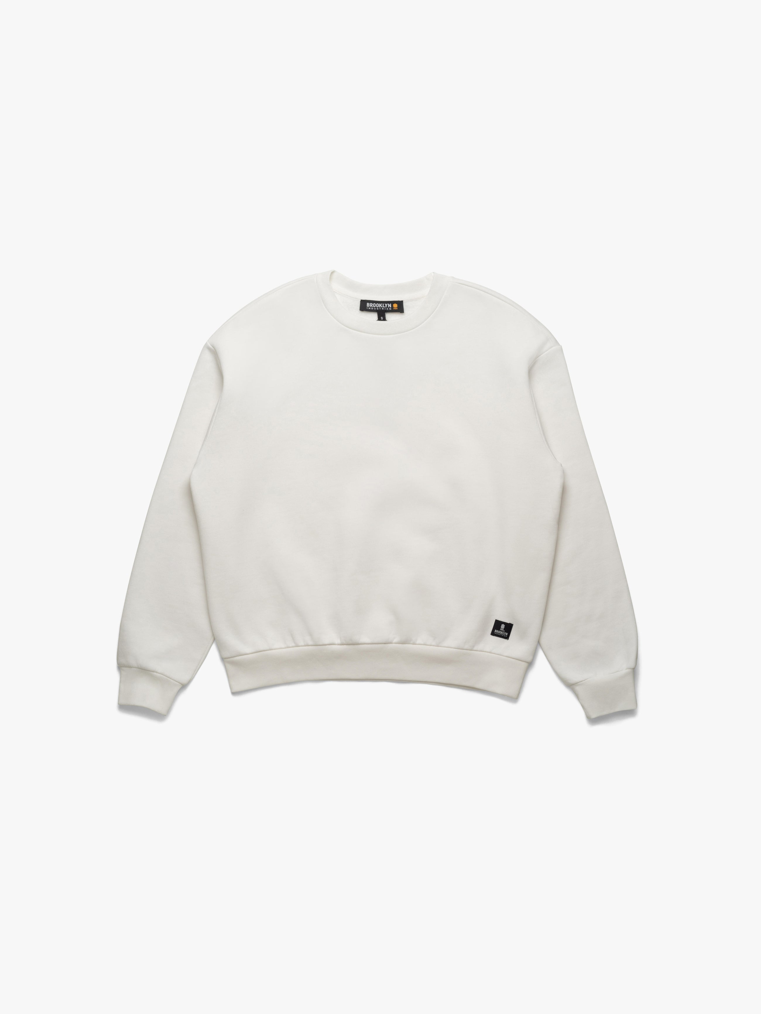 Women's Hoyt Crew Neck Sweatshirt In Antique White - BROOKLYN INDUSTRIES