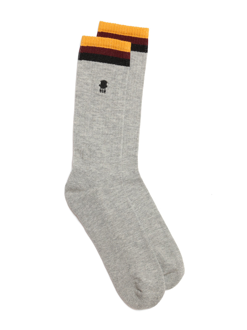 Men's Water Tower Logo Socks in Grey - BROOKLYN INDUSTRIES