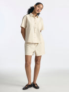 Women's Short Sleeve Shirt in Sandshell - BROOKLYN INDUSTRIES
