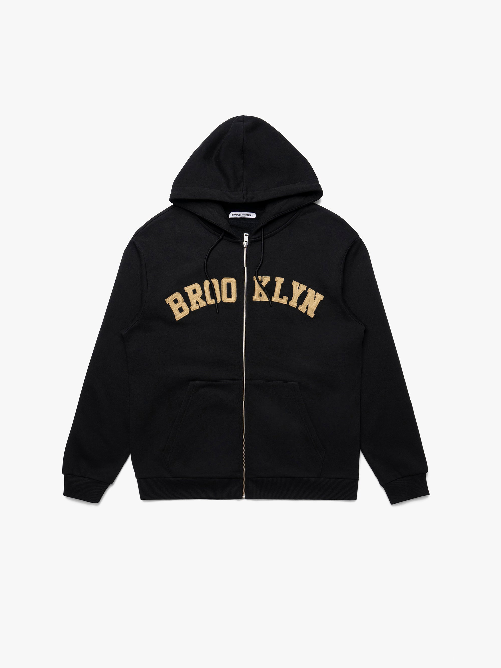 Men's Brooklyn Zip-Up Hoodie in Black - BROOKLYN INDUSTRIES