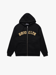 Men's Brooklyn Zip-Up Hoodie in Black - BROOKLYN INDUSTRIES