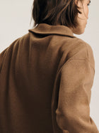 Women's Half Zip Waffle Sweater in Kelp - BROOKLYN INDUSTRIES