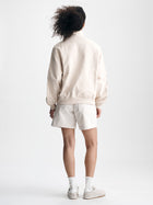 Women's Brooklyn Half Zip Sweatshirt in Sandshell - BROOKLYN INDUSTRIES