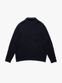 Men's Polo Sweater in Total Eclipse - BROOKLYN INDUSTRIES