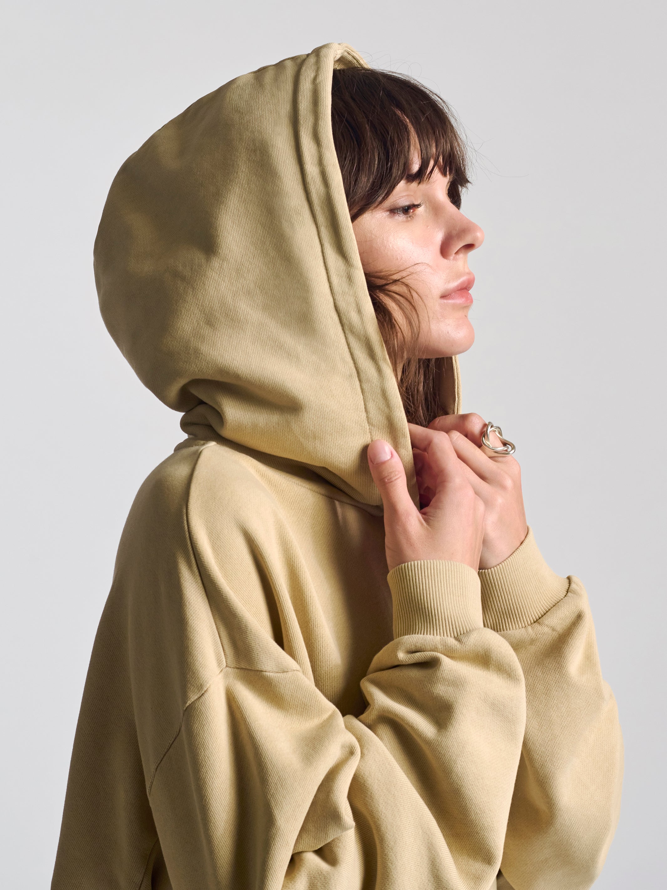 Women's BKLYN Hooded Sweatshirt In Pure Cashmere - BROOKLYN INDUSTRIES