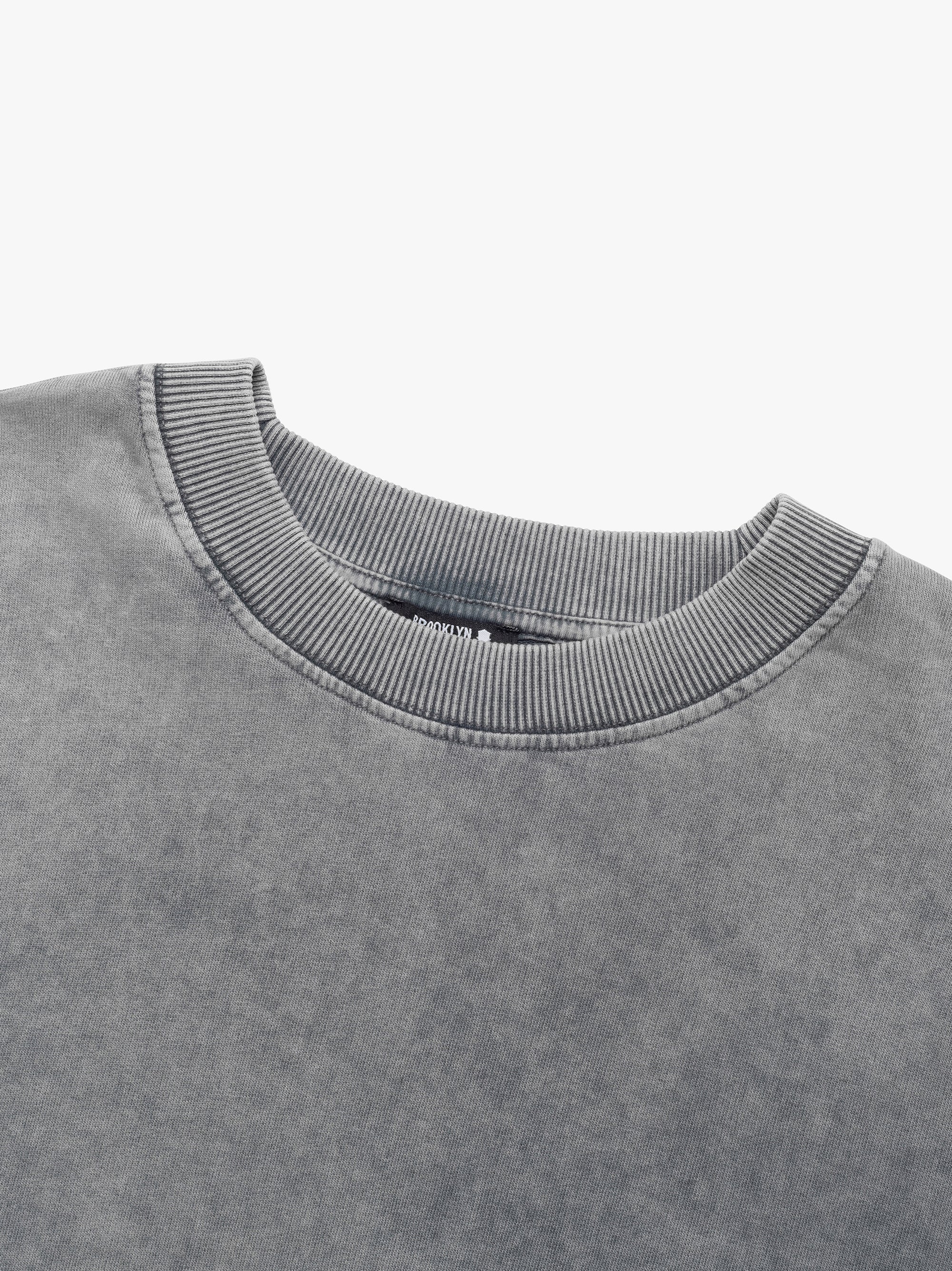 Women's Crew Neck Sweatshirt In Monument - BROOKLYN INDUSTRIES