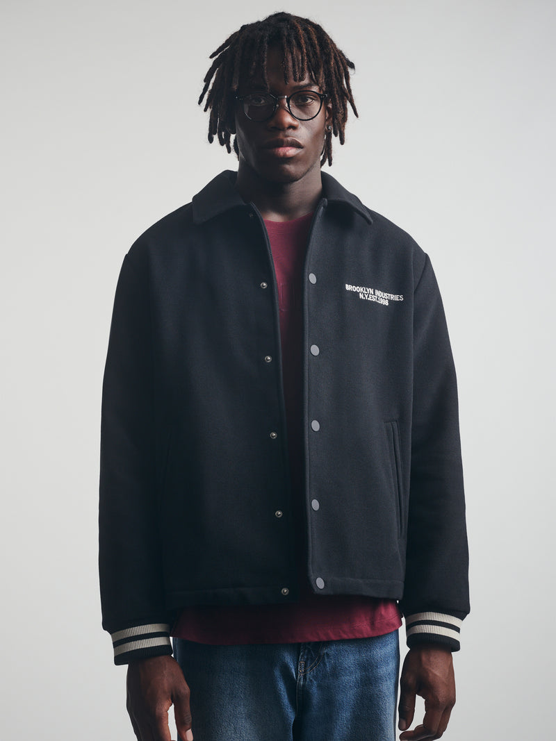 Men's Brooklyn Bomber Jacket in Jet Black - BROOKLYN INDUSTRIES