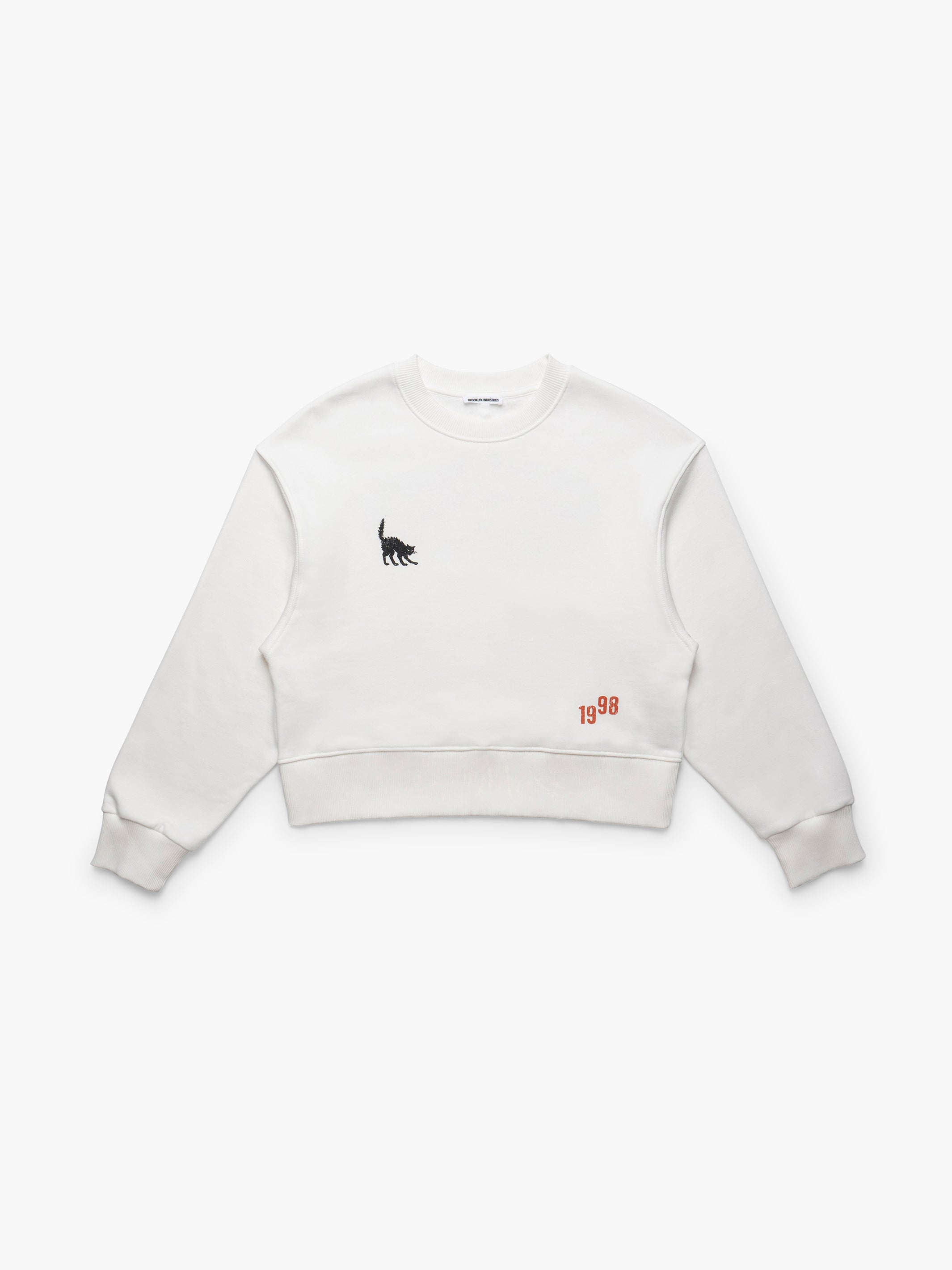 Women's Brooklyn Cat Sweatshirt in Antique White - BROOKLYN INDUSTRIES