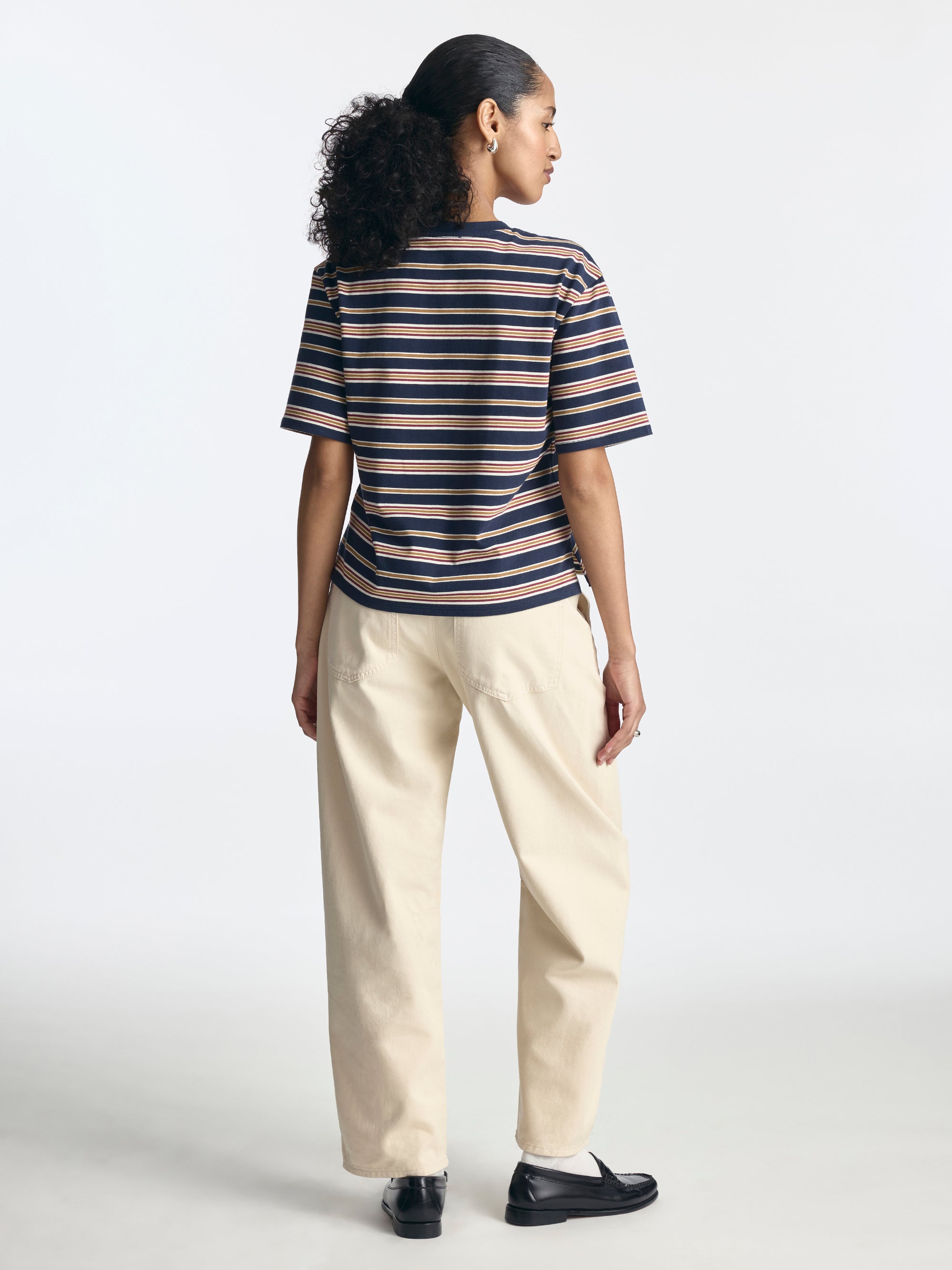 Women's Striped T-Shirt in Polar Night - BROOKLYN INDUSTRIES