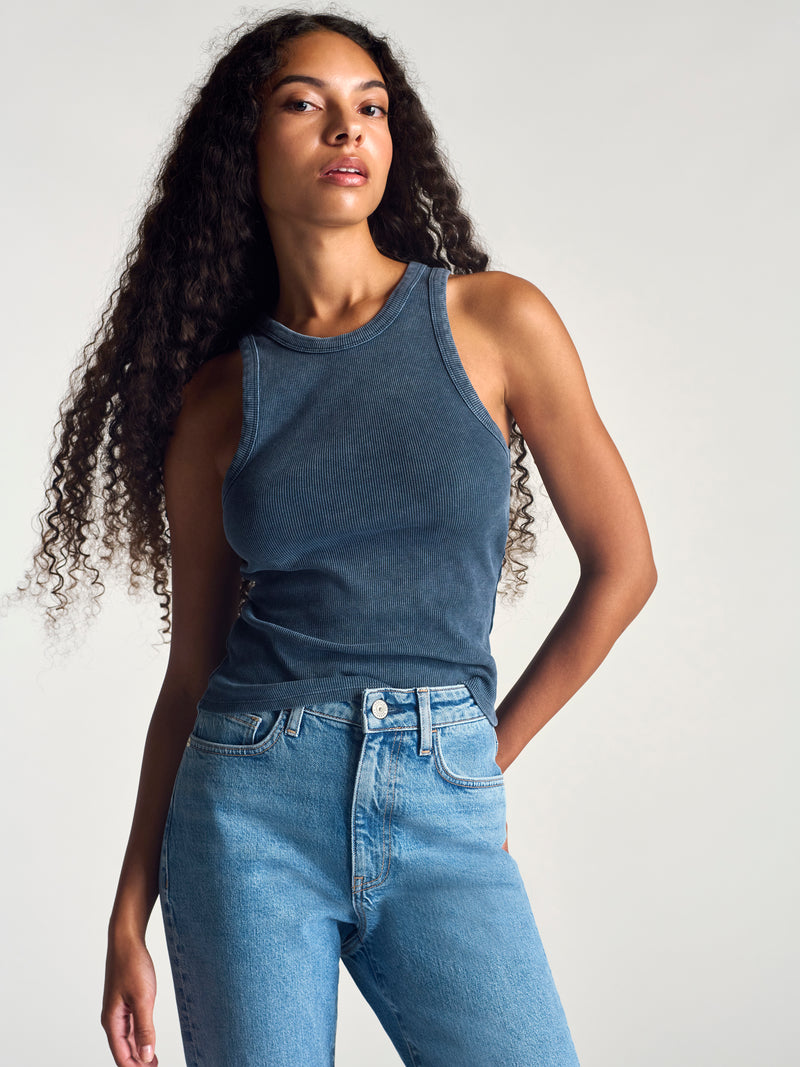 Women's Vintage Tank Top In Dark Denim - BROOKLYN INDUSTRIES