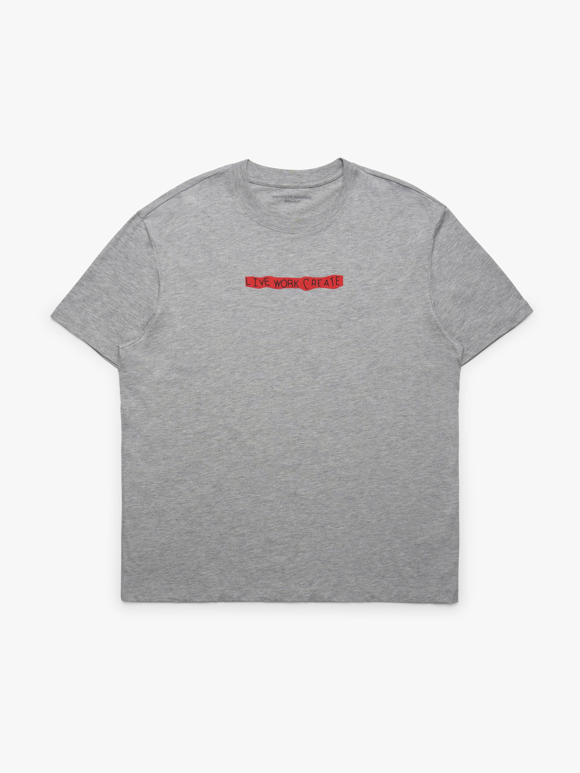 Men's Live Work Create T-Shirt in Mid Grey Melange