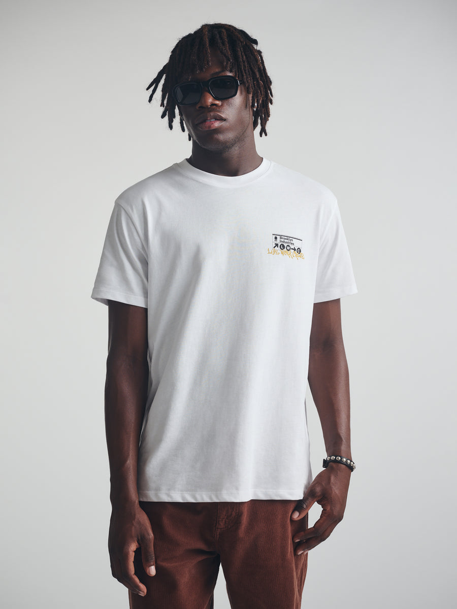Men's Brooklyn Subway T-Shirt in White - BROOKLYN INDUSTRIES