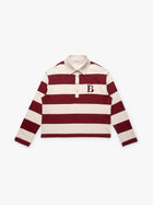Women's Brooklyn Long Sleeve Striped Rugby T-Shirt in Biking Red Striped