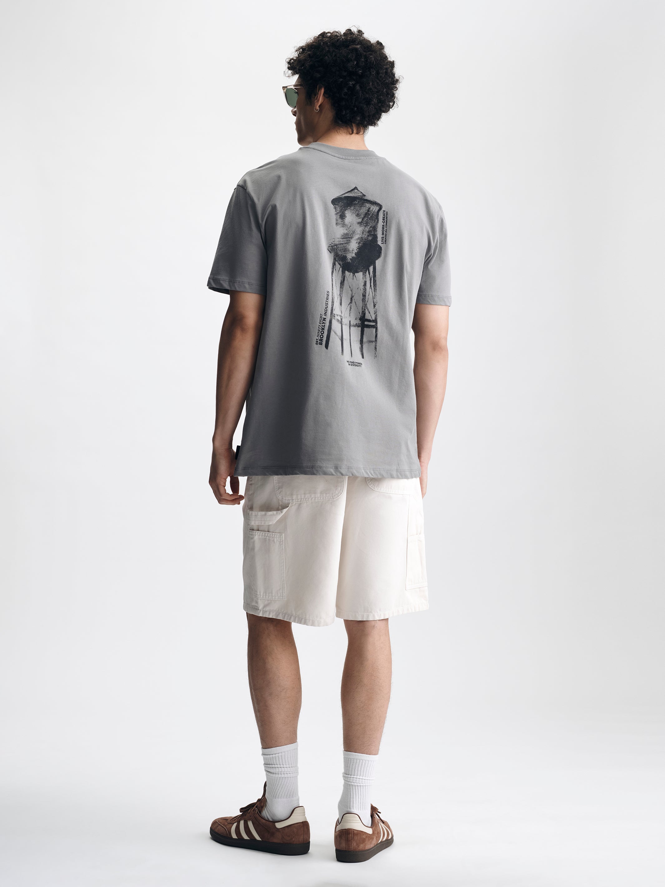 Men's Water Tower T-Shirt in Silent Storm - BROOKLYN INDUSTRIES